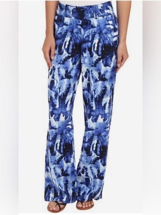 Tommy Bahama Pants - Tommy Bahama Blue and White Linen Palazzo Pants